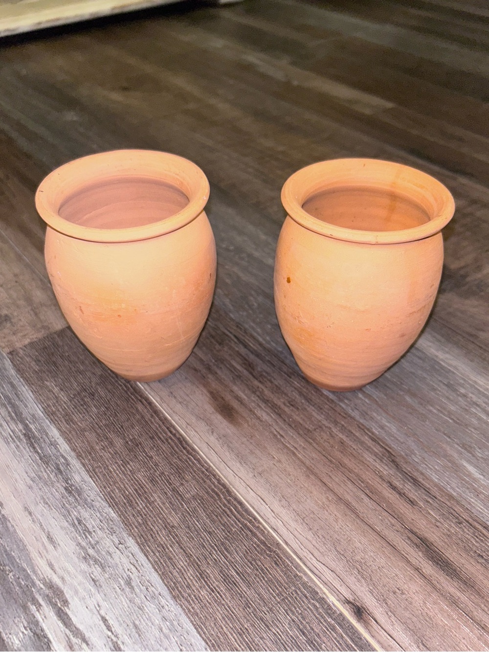 2 Jarritos/Cantaritos de Barro Mexican Clay cups Ethnic clay terracotta 5”